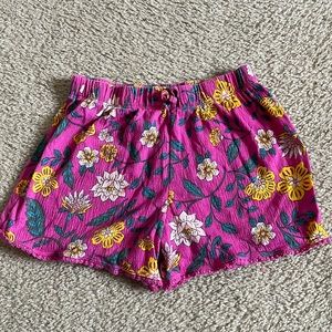 Carter size 12 girls shorts pink with Yellow flowers